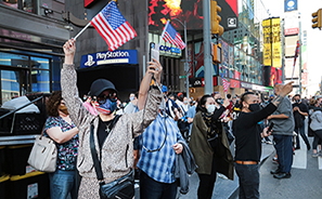 Impromptu Biden Victory Rally : Times Square : New York :  Photos : Richard Moore : Photographer